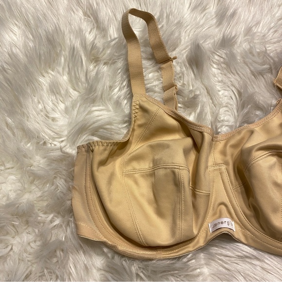 Elomi 38DD Sports Bra Beige Energise Underwire Back Closure 8041 - Picture 3 of 7